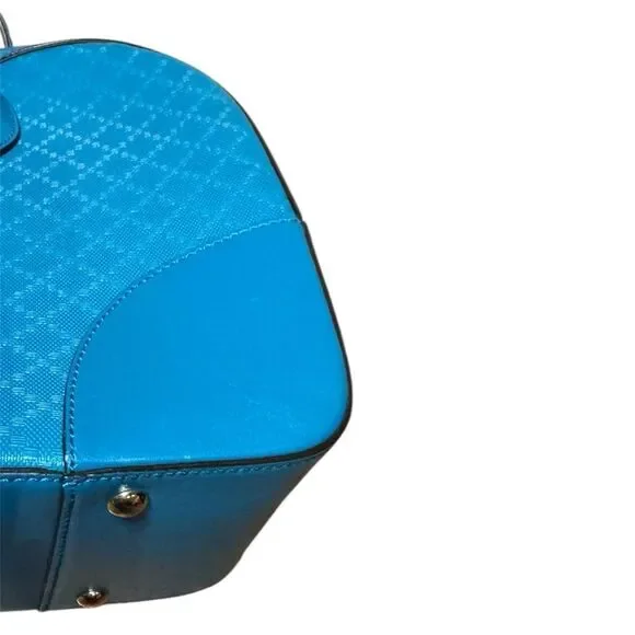 GUCCI Cerulean Blue Diamanté Leather 2way Boston Bag Auth Speedy Doctor Duffle - Picture 11 of 15